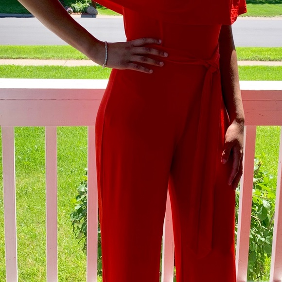 Plus Size Ruffle Top Jumpsuit - Picture 2 of 7